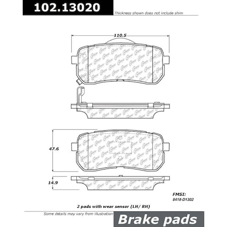 Centric Parts CTEK Brake Pads, 102.13020 102.13020